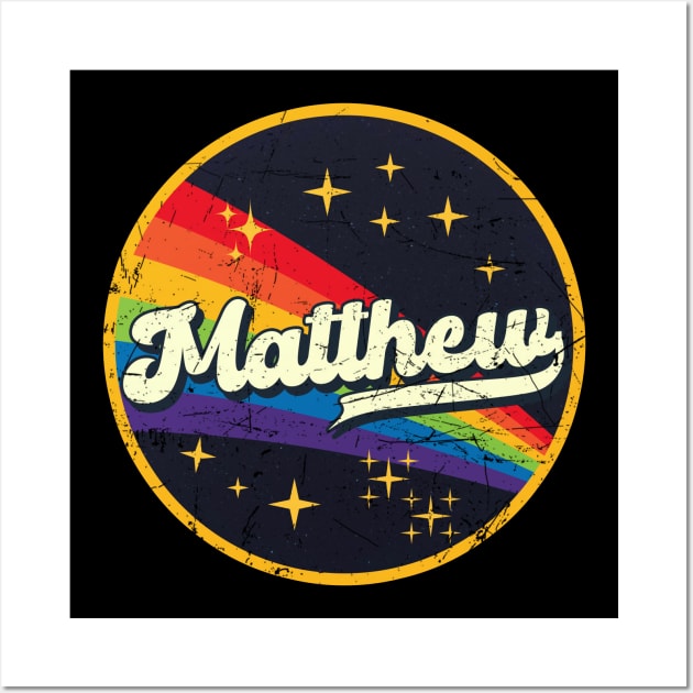 Matthew // Rainbow In Space Vintage Grunge-Style Wall Art by LMW Art